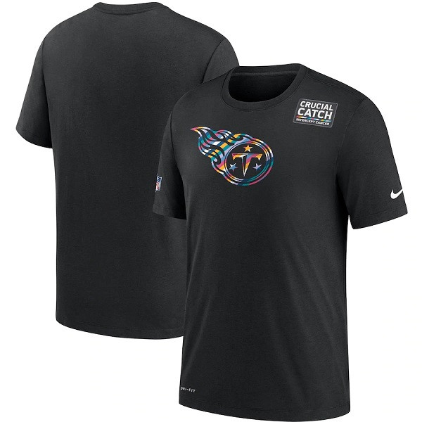 Men's Tennessee Titans Black Sideline Crucial Catch Performance T-Shirt 2020